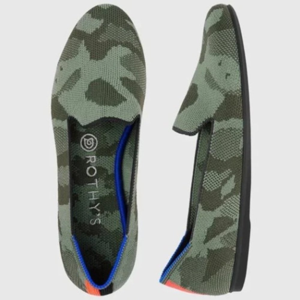 Rothy's Olive Camo Loafers Size 7